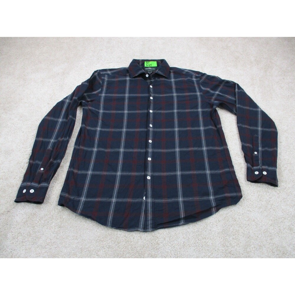 Rodd & Gunn Shirt Mens XL Blue Red Plaid Flannel Cotton Sports Fit Button Up